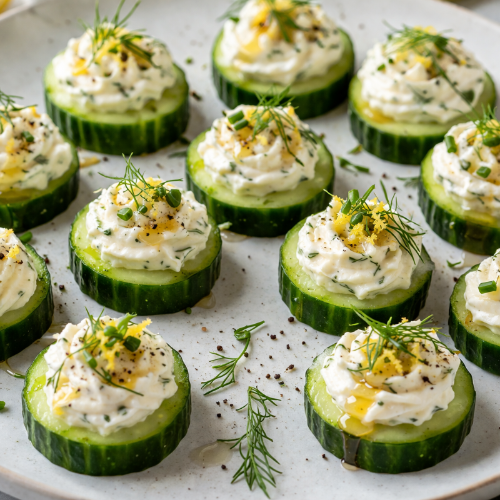 Goat Cheese & Cucumber Bites