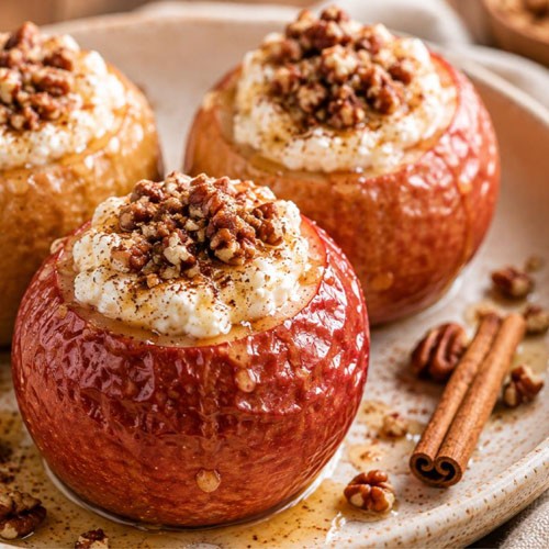 Baked Apples with Goat Cheese & Cinnamon