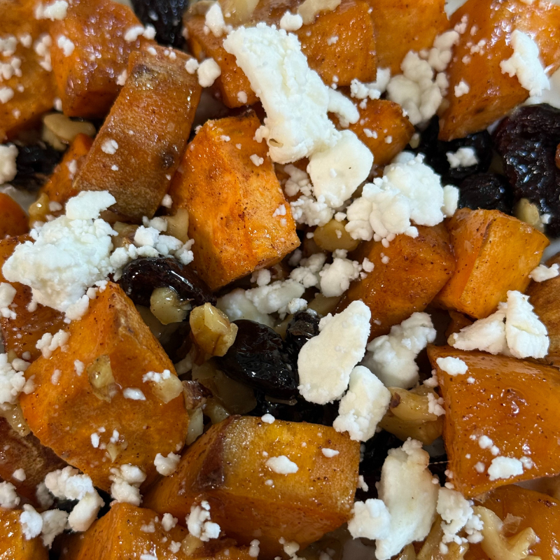 Walnut Maple Goat Cheese Sweet Potatoes