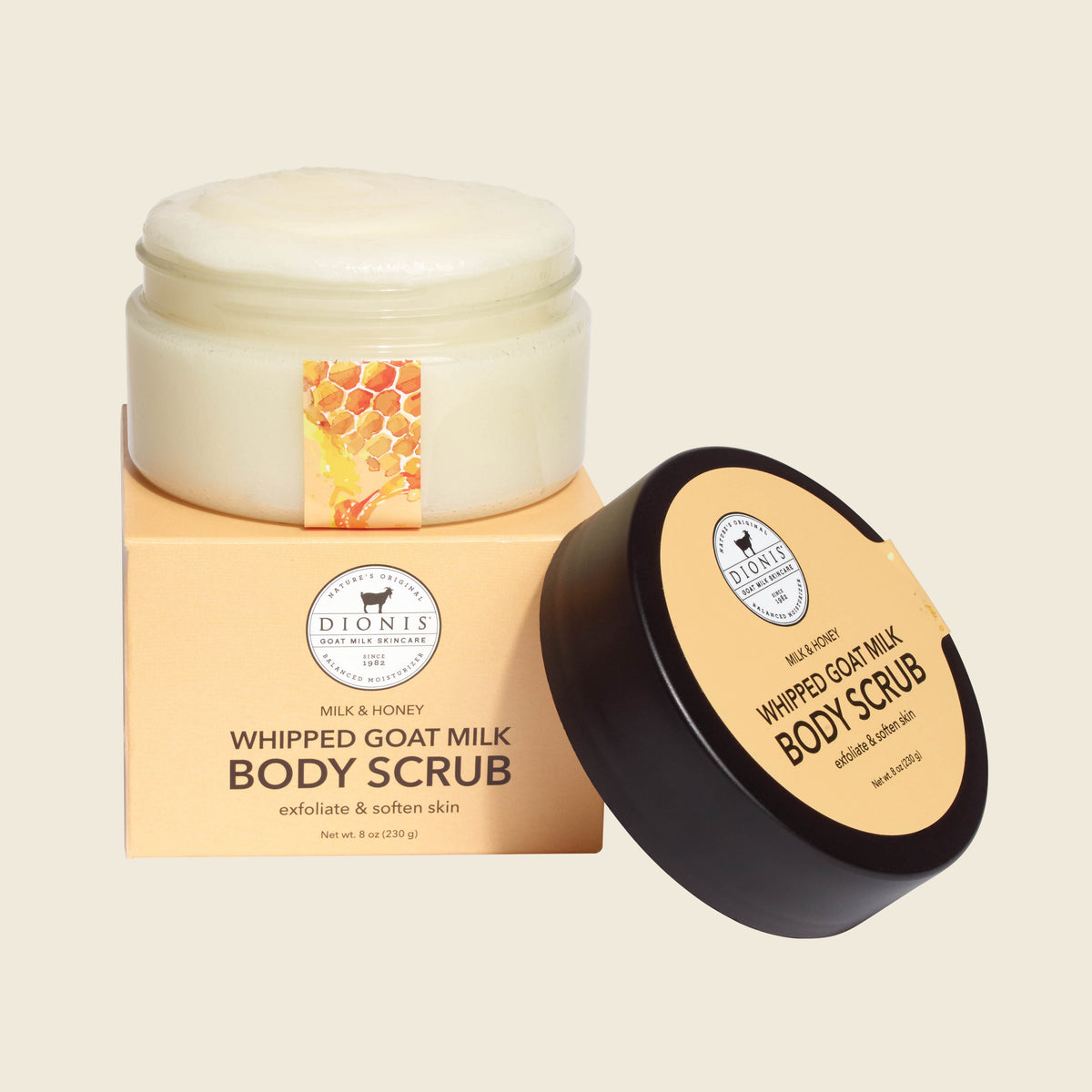 Dionis Whipped Goat Milk Body Scrub, Milk & Honey, 8 oz