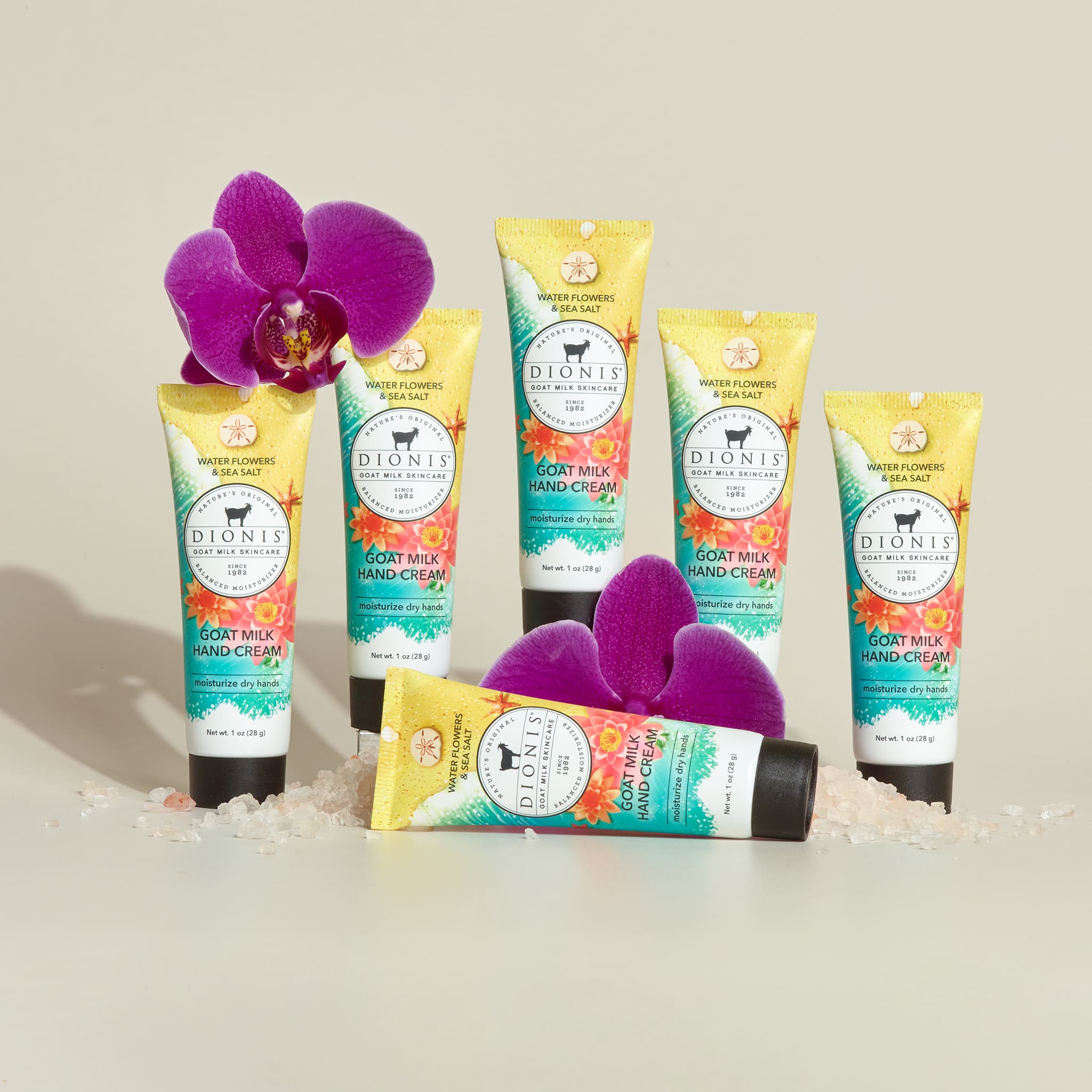 Water Flowers & Sea Salt Goat Milk Hand Cream, Set of 6