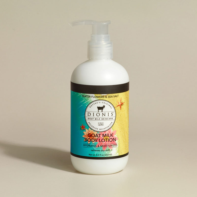 Dionis Goat Milk Body Lotion, Water Flowers & Sea Salt, 8.5 fl oz bottle with clear pump