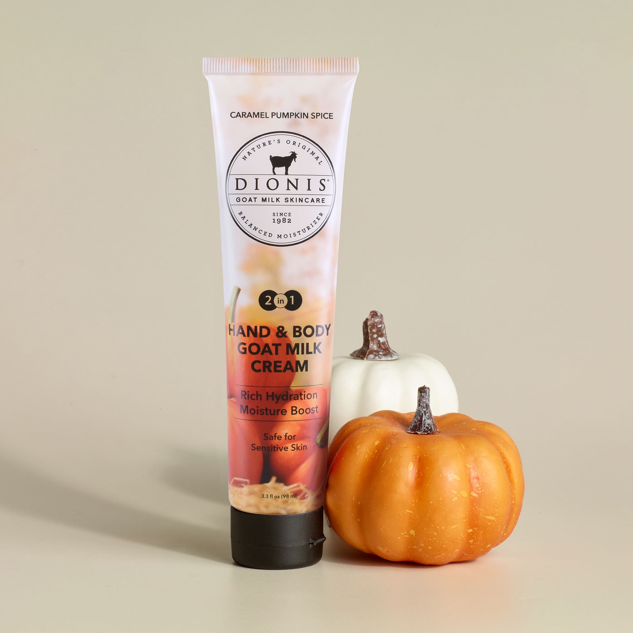 Dionis Hand & Body Goat Milk Cream, Caramel Pumpkin Spice, 3.3 oz