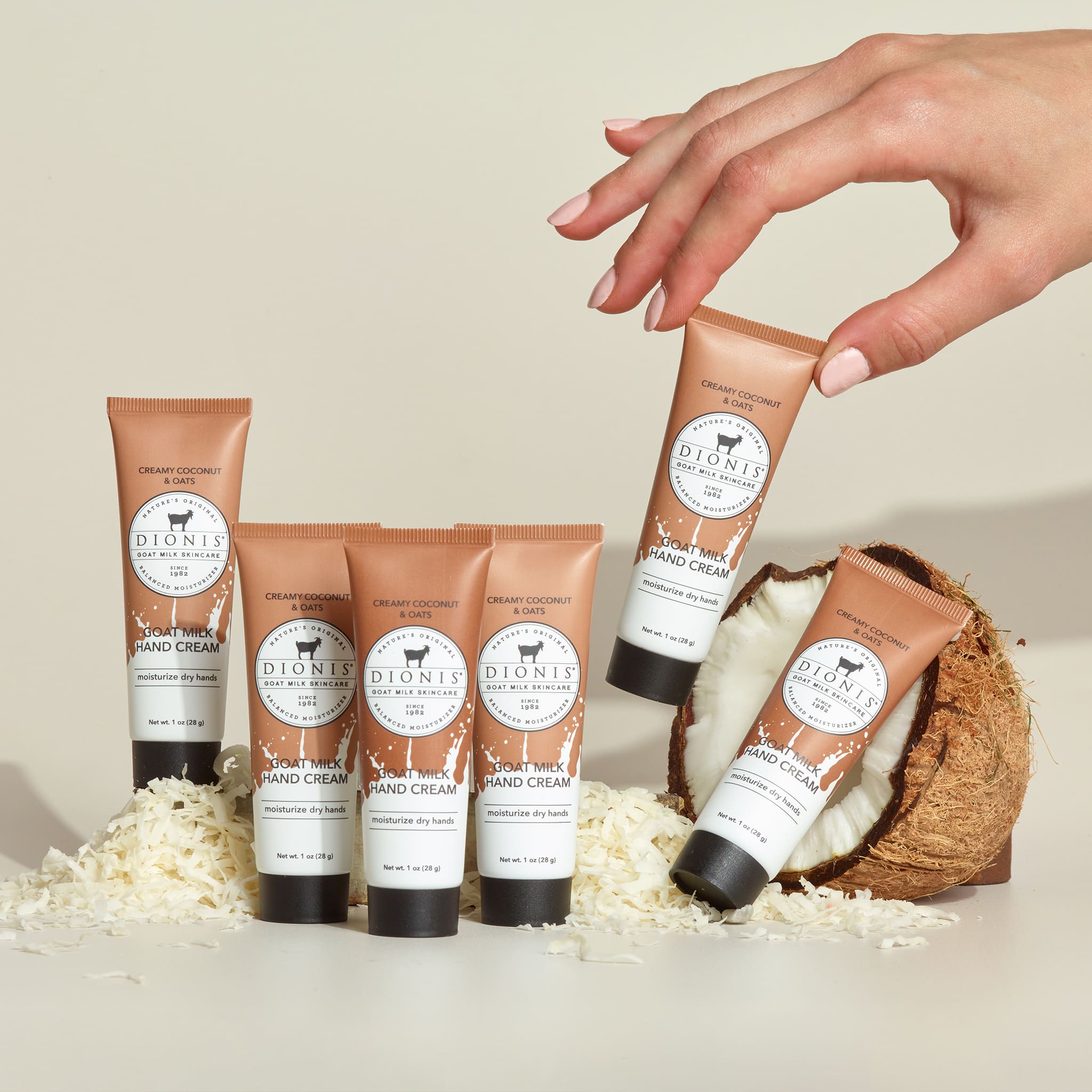 Creamy Coconut & Oats Goat Milk Hand Cream, Set of 6