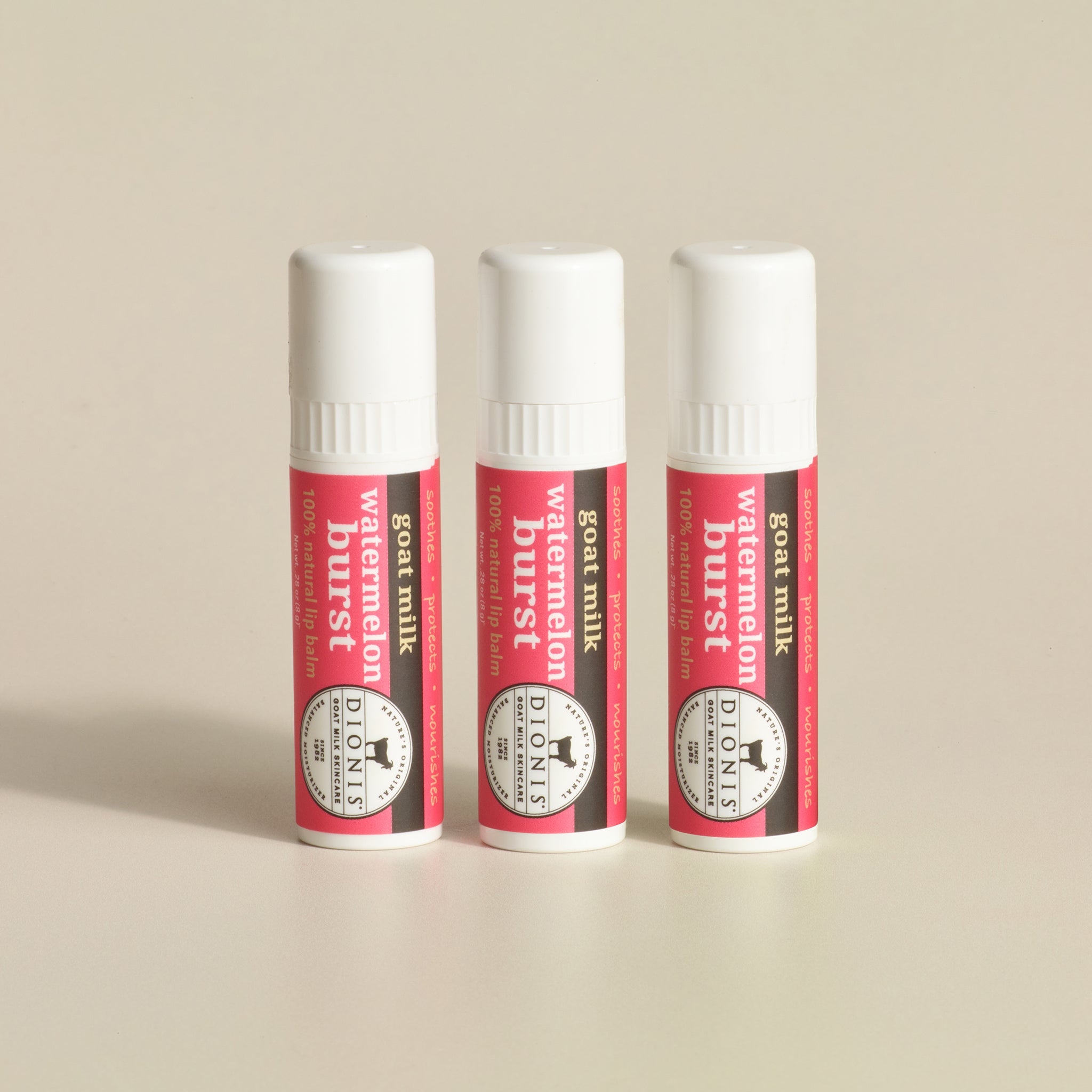 Watermelon Burst Goat Milk Lip Balm, Set of 3