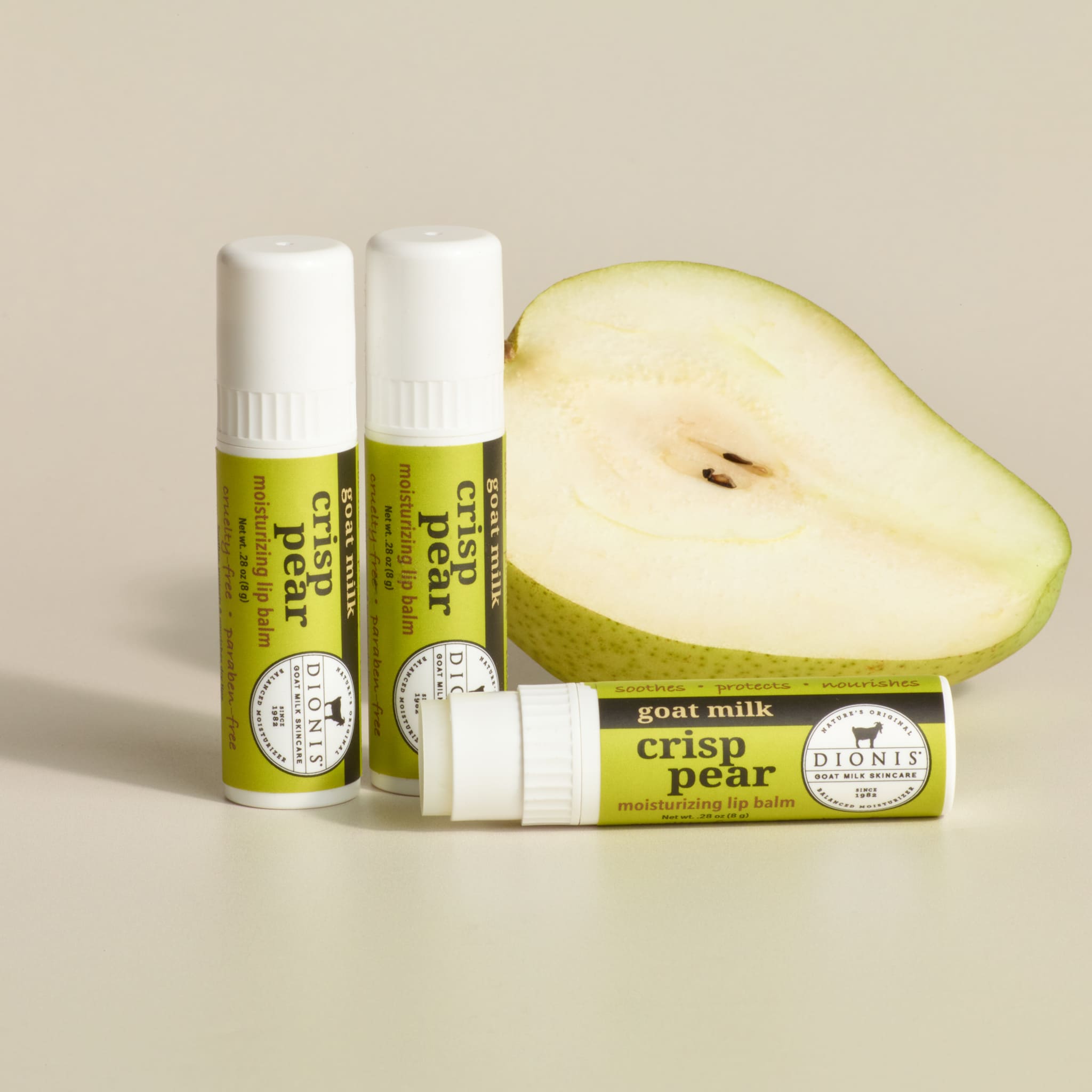 Crisp Pear Goat Milk Lip Balm, Set of 3