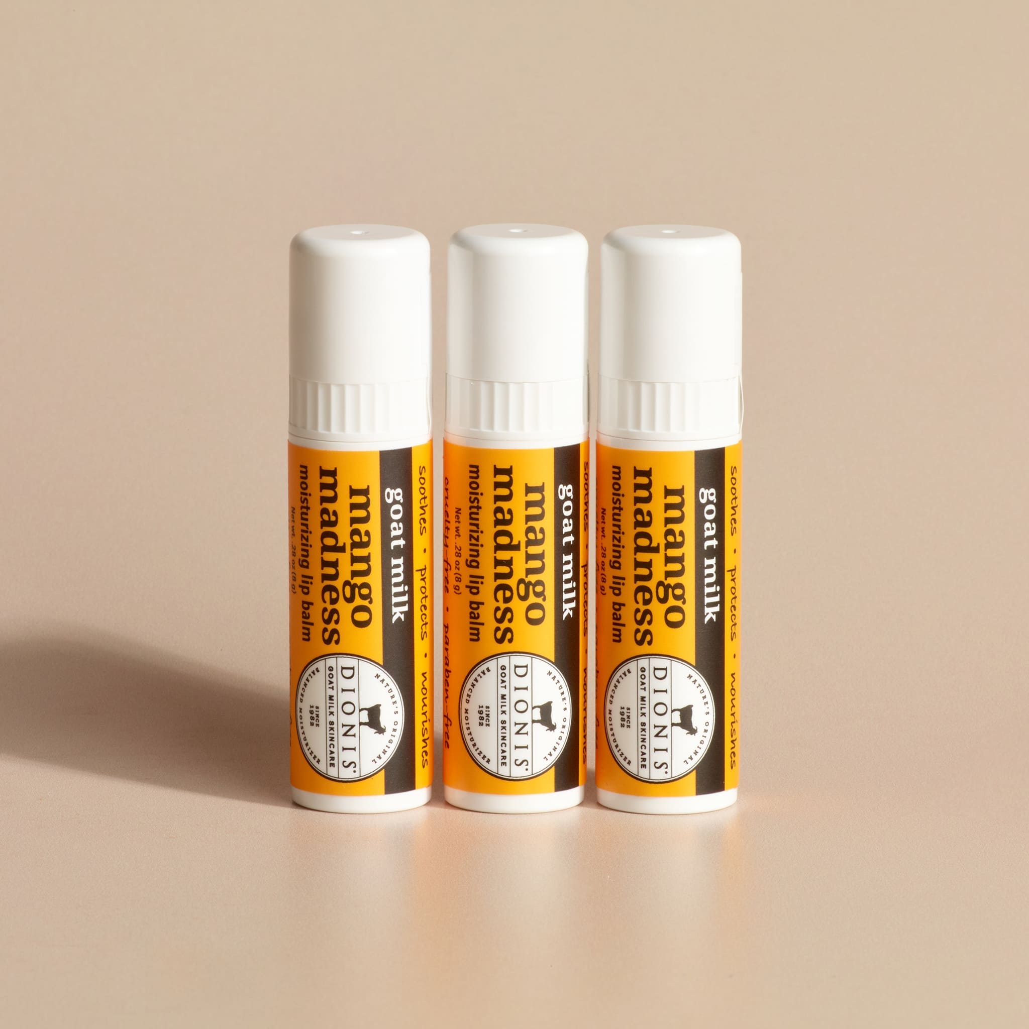 Mango Madness Goat Milk Lip Balm, Set of 3