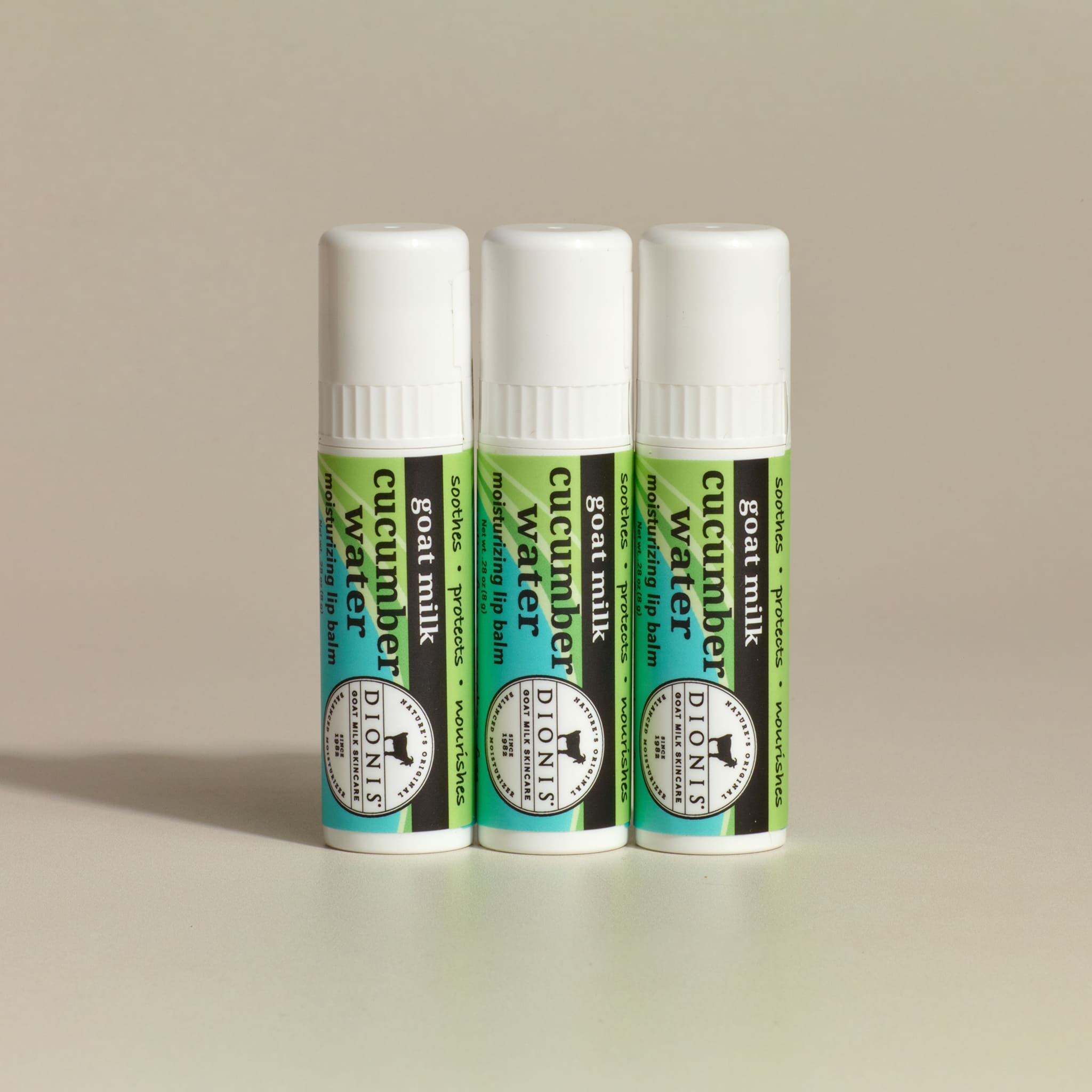 Cucumber Water Goat Milk Lip Balm, Set of 3