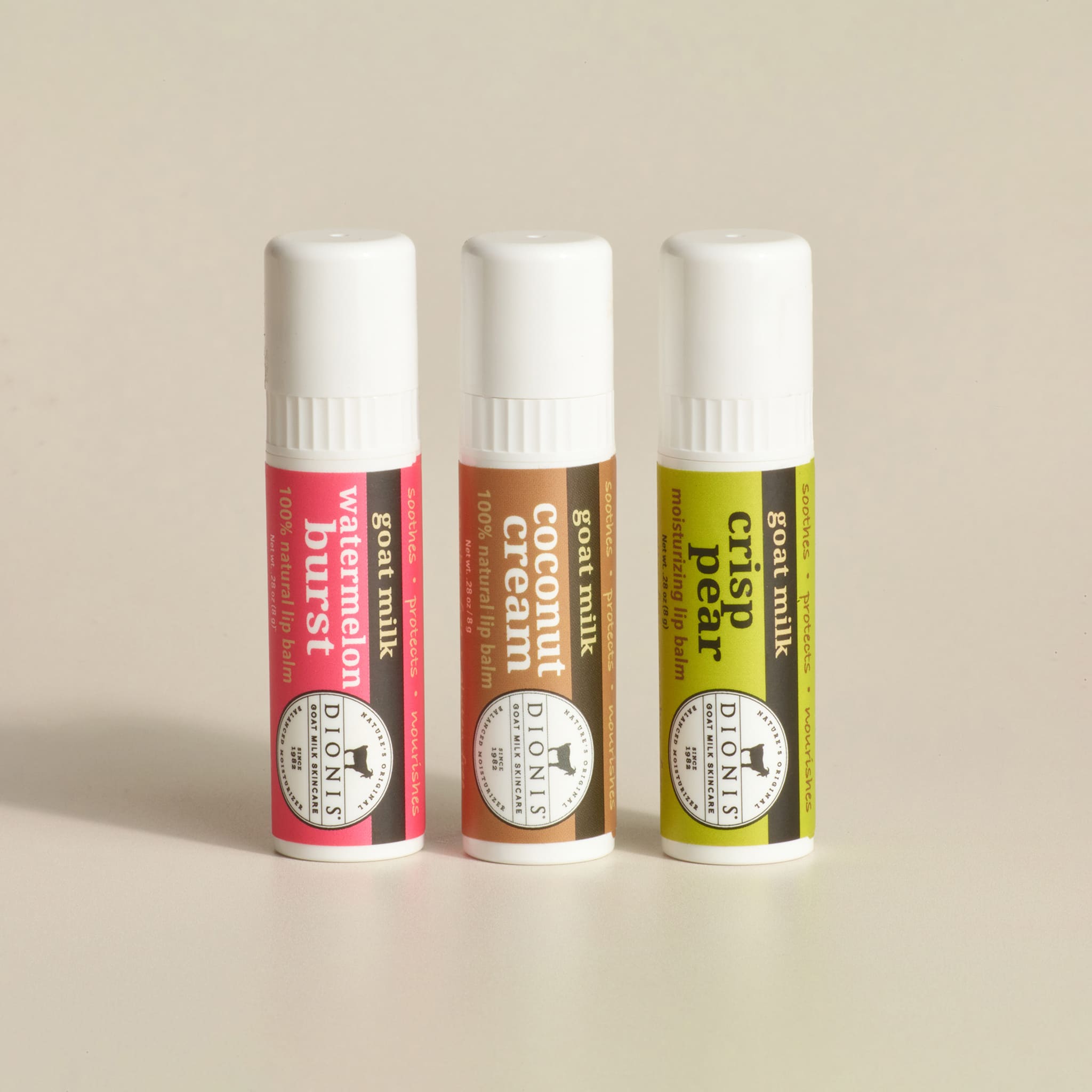 Fruity & Delicious Goat Milk Lip Balm, Set of 3