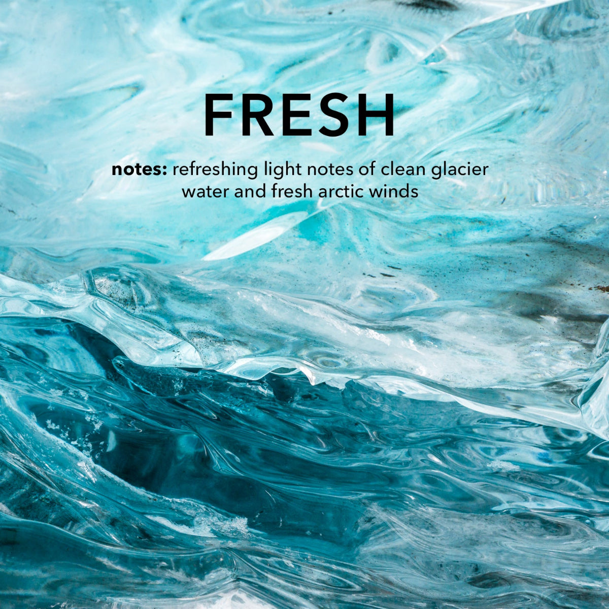 Fresh fragrance notes: refreshing light notes of clean glacier water and fresh arctic winds