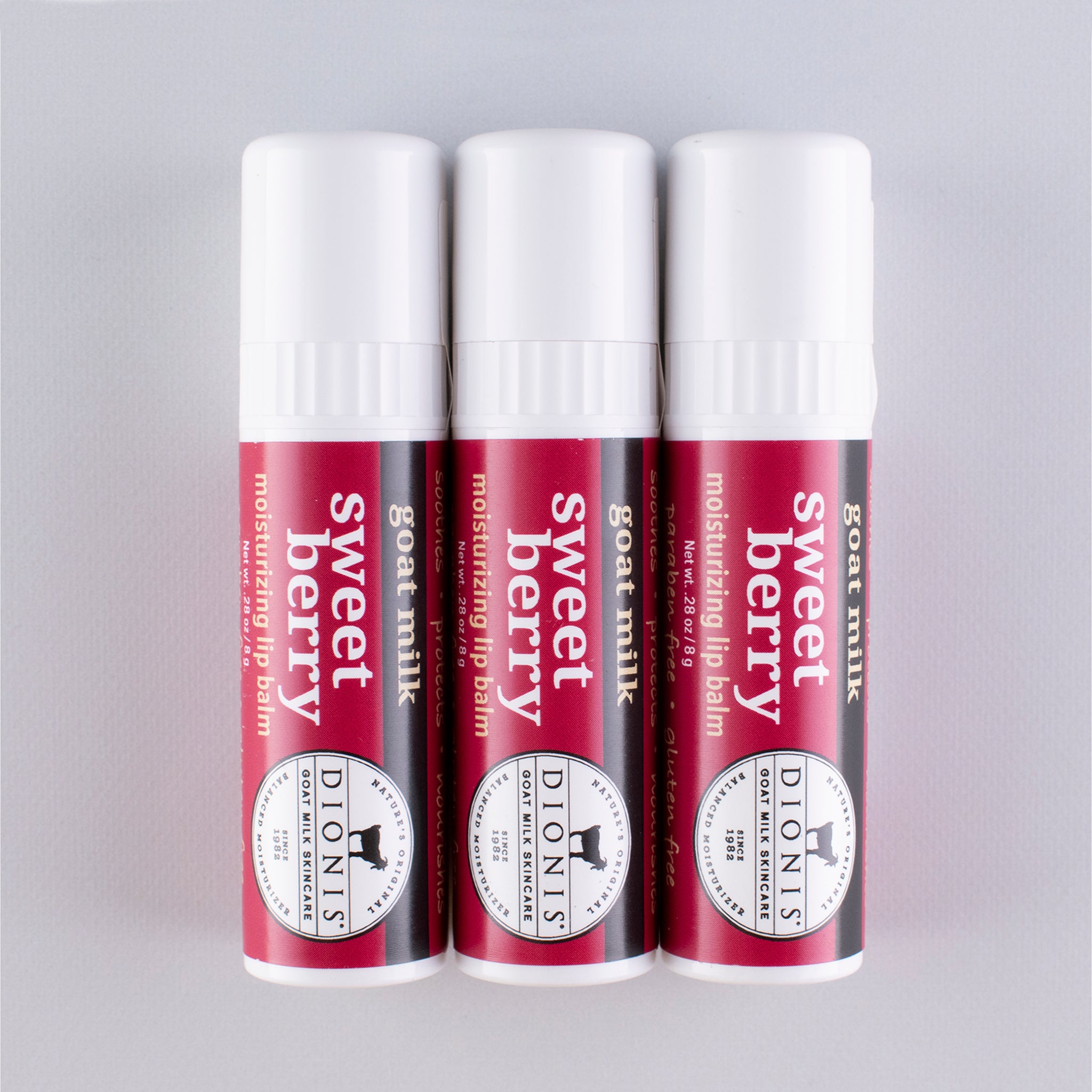 Sweet Berry Goat Milk Lip Balm, Set of 3