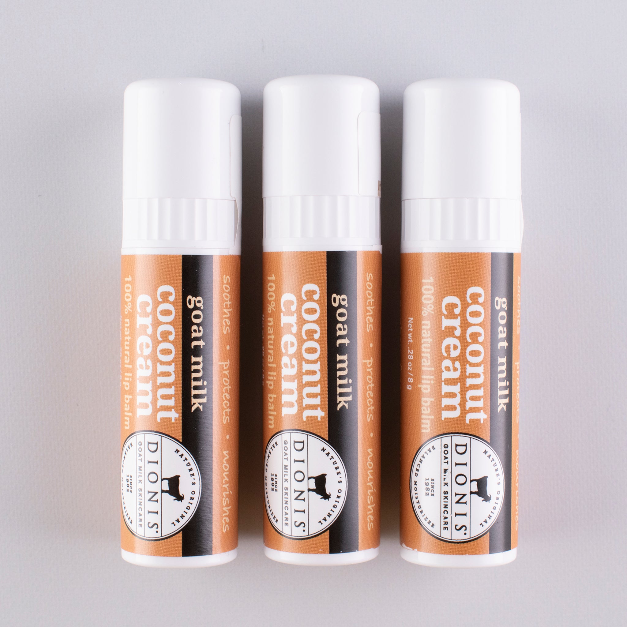 Coconut Cream Goat Milk Lip Balm, Set of 3