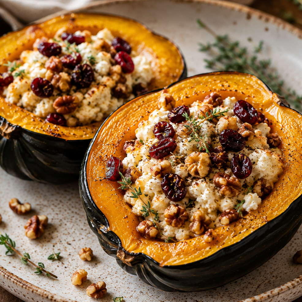 Goat Cheese Stuffed Acorn Squash Recipe