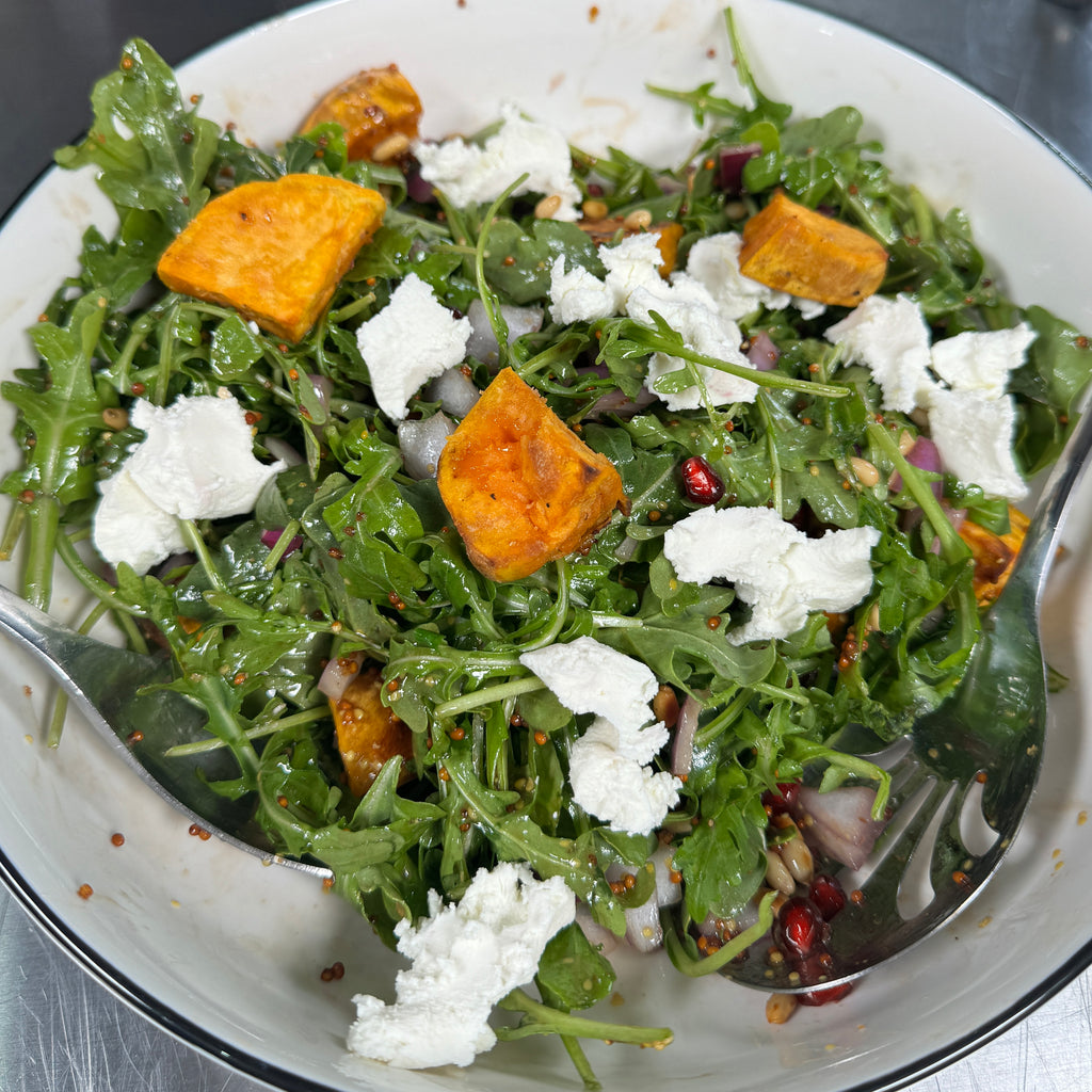 Roasted Sweet Potato Goat Cheese Salad