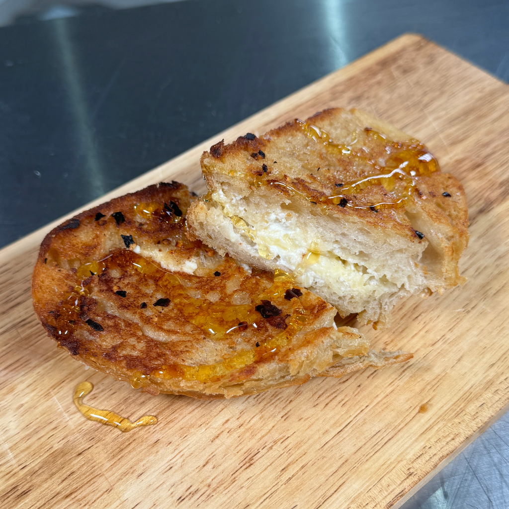 Goat Cheese Grilled Cheese with Honey & Spice