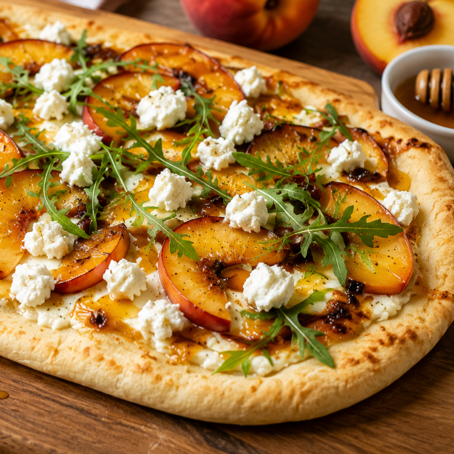 Peach & Goat Cheese Flatbread Recipe