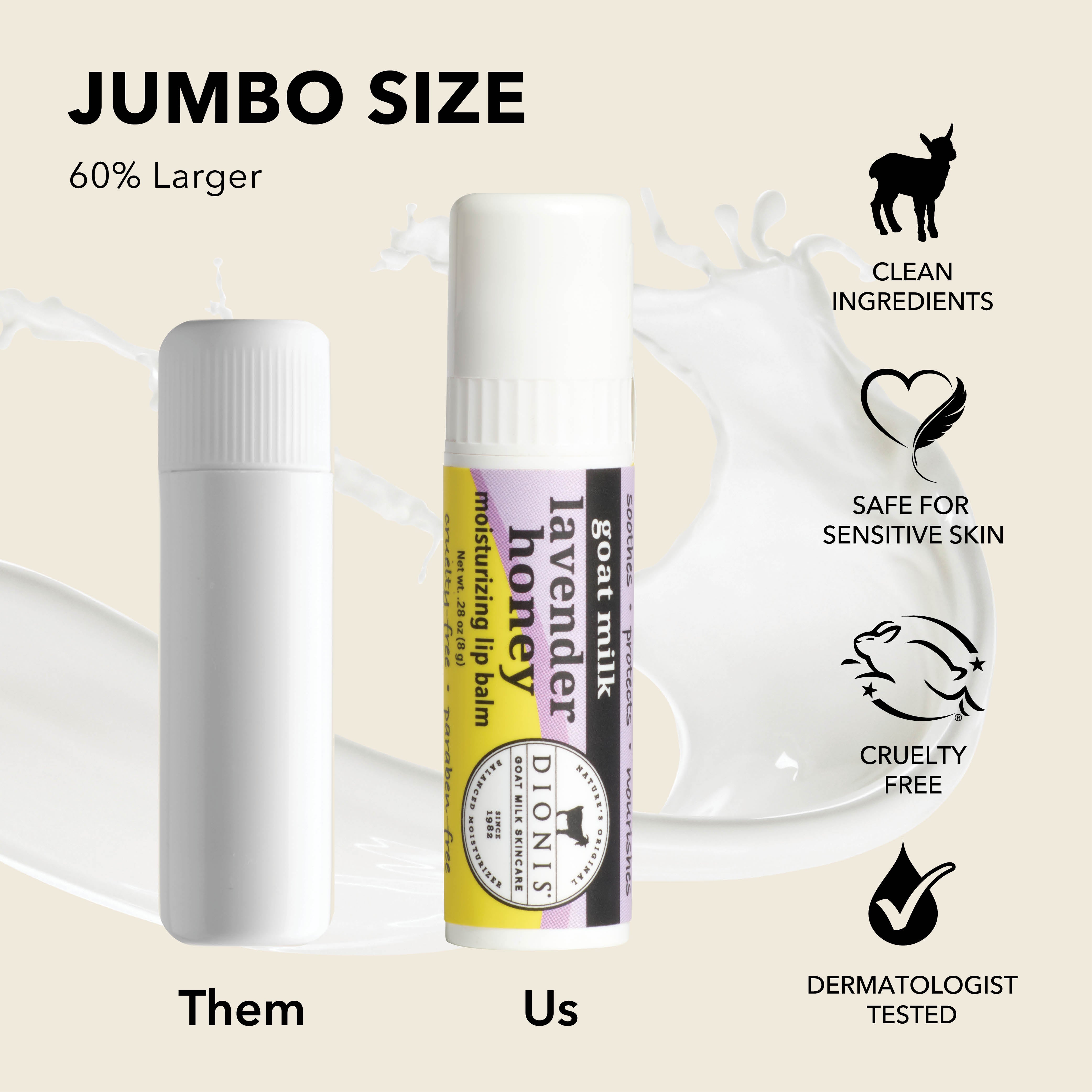 Lavender Honey Goat Milk Lip Balm, Set of 3
