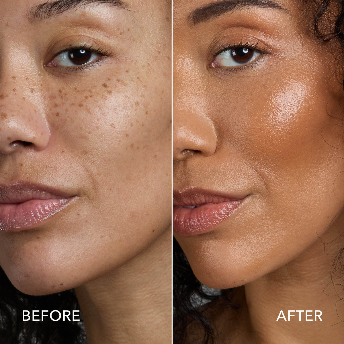 Dionis Tinted Goat Milk Beauty Balm, Cocoa Before & After