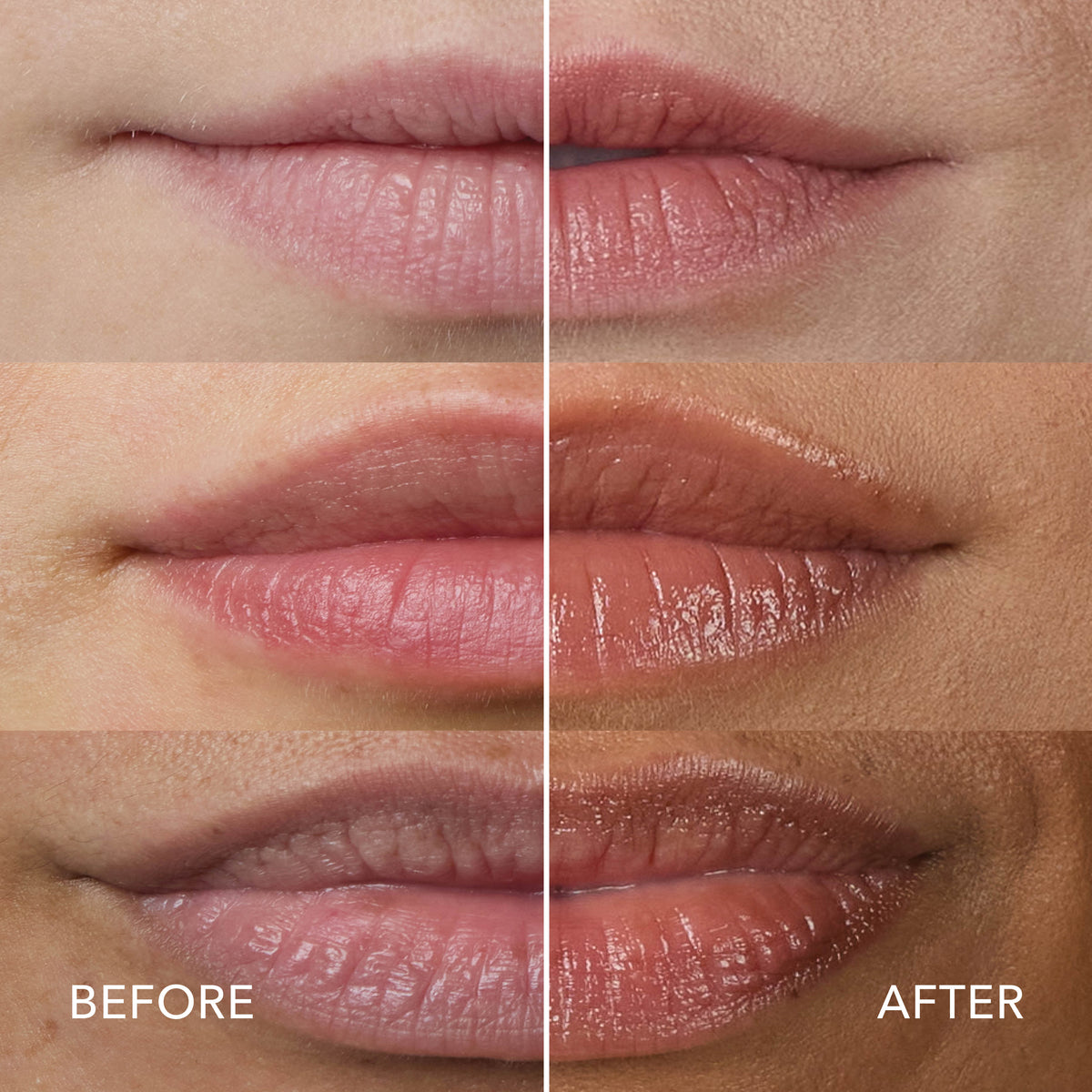 Dionis Tinted Goat Milk Beauty Balm, Cocoa Before & After Lips