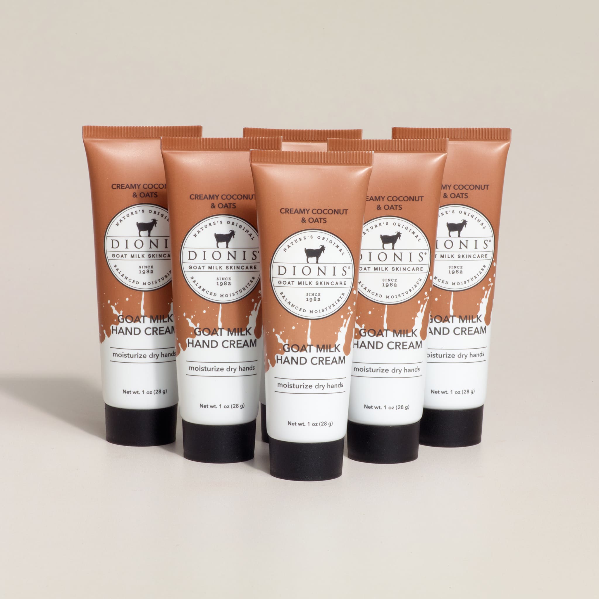 Creamy Coconut & Oats Goat Milk Hand Cream, Set of 6 • Dionis Goat