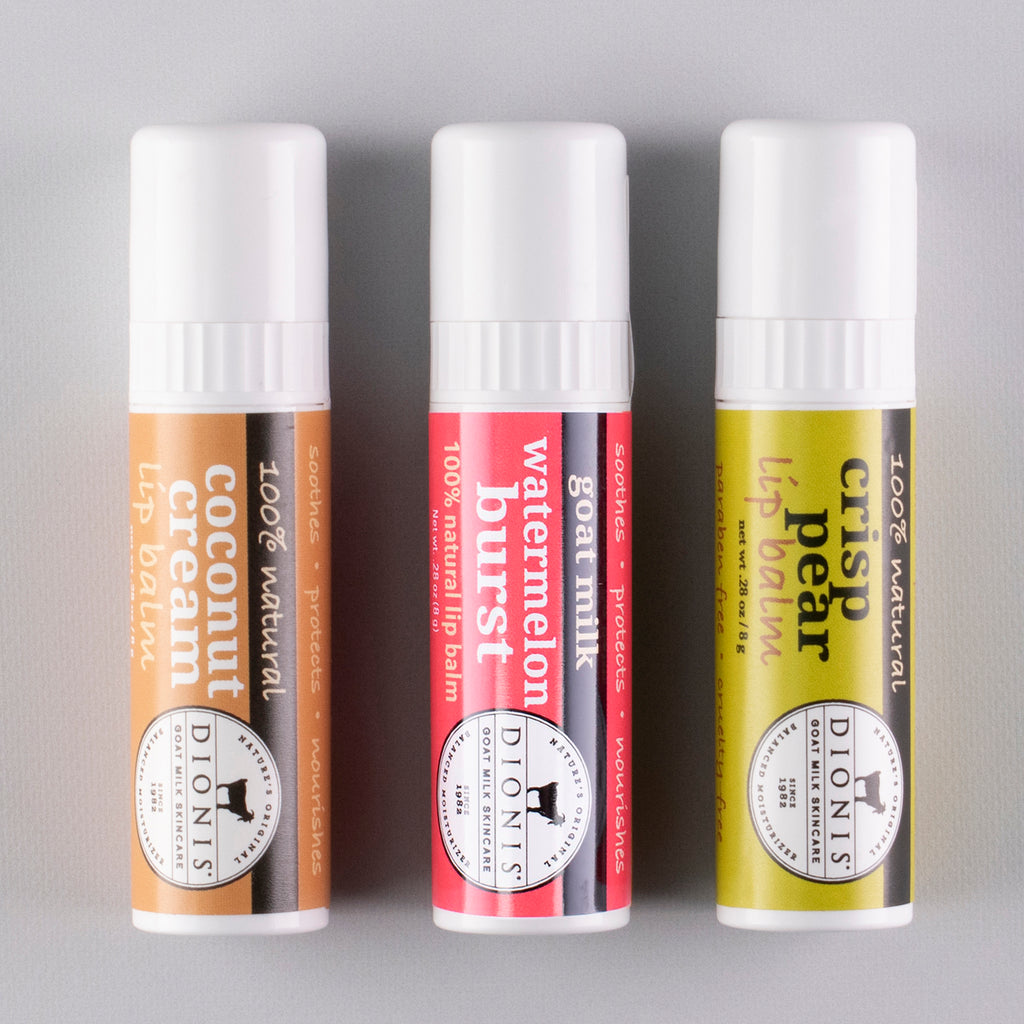 Fruity & Delicious Goat Milk Lip Balm, Set of 3