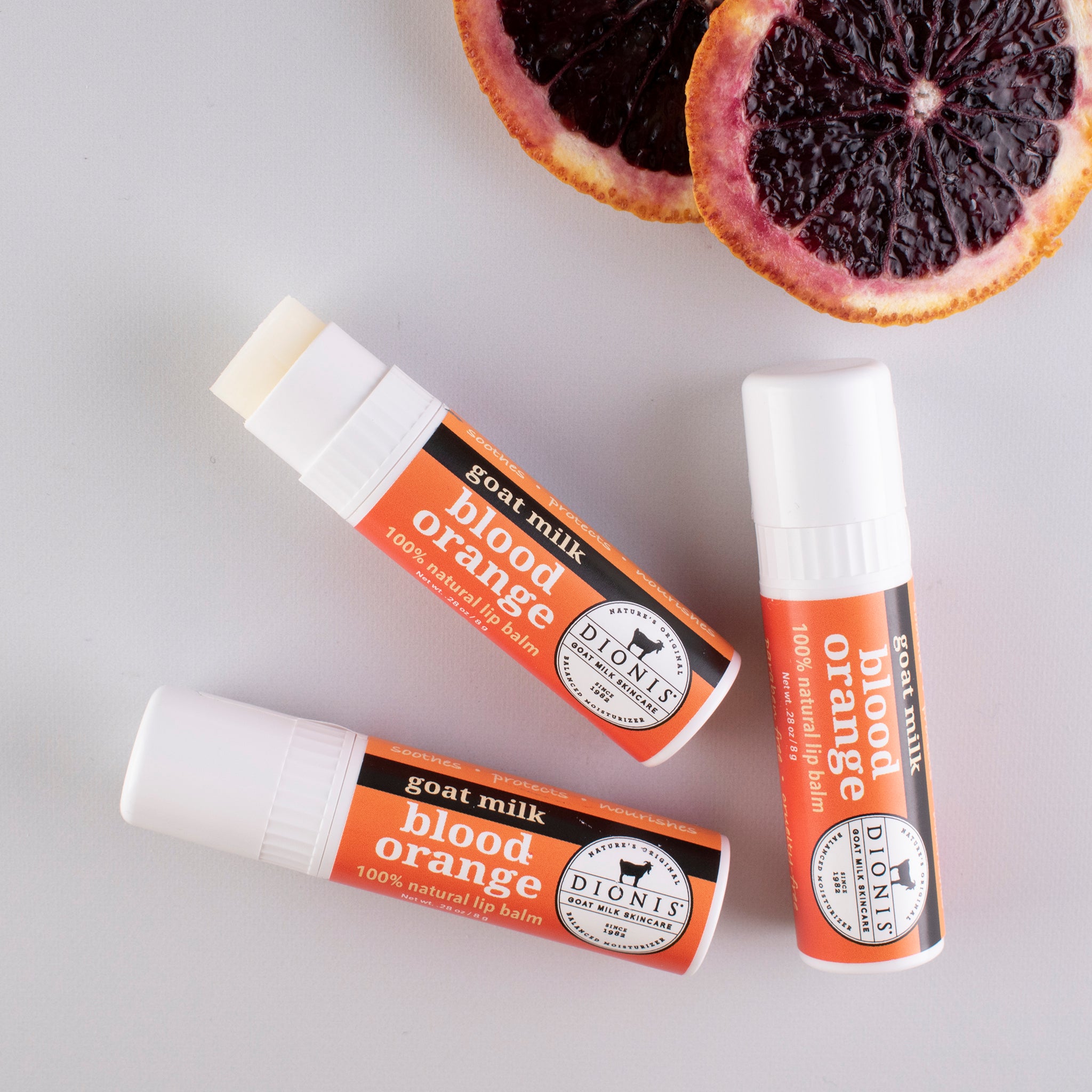 Blood Orange Goat Milk Lip Balm, Set of 3