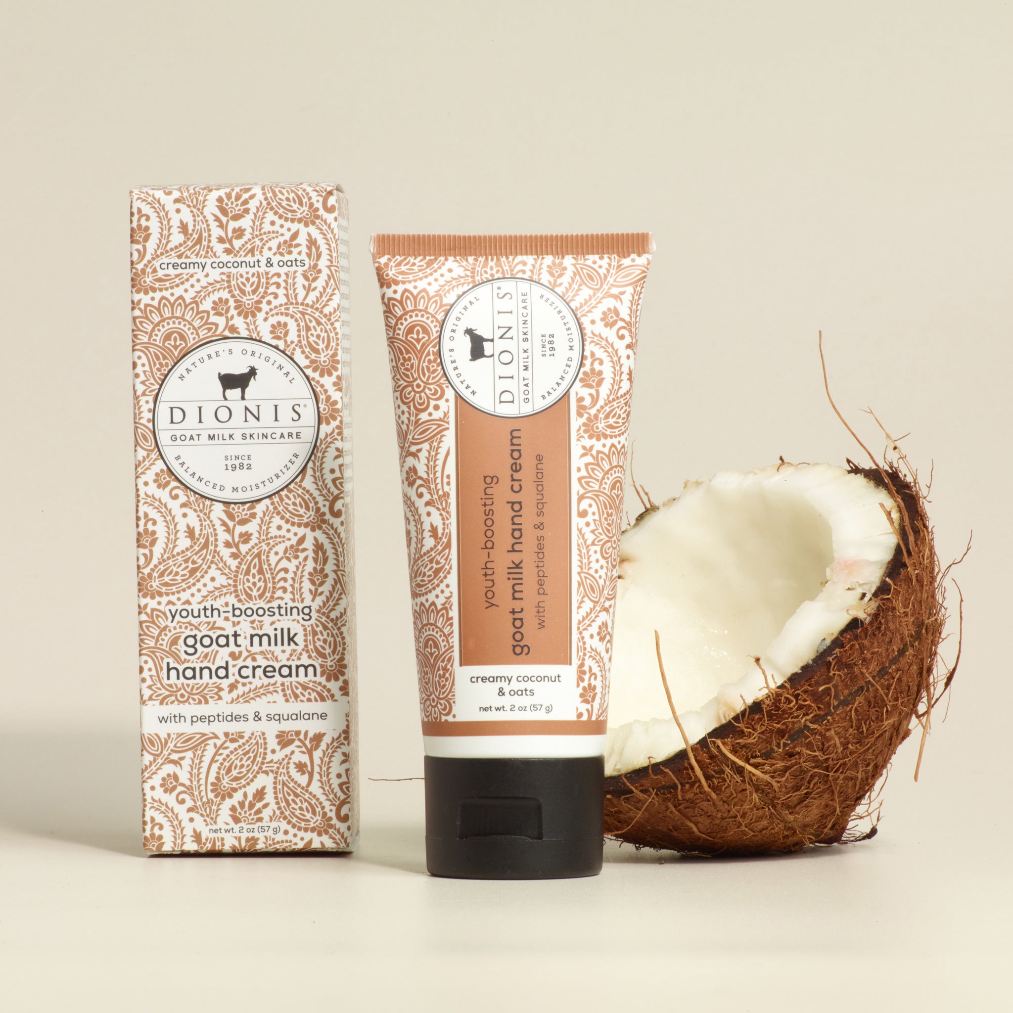 Creamy Coconut & Oats Youth-Boosting Goat Milk Hand Cream • Dionis