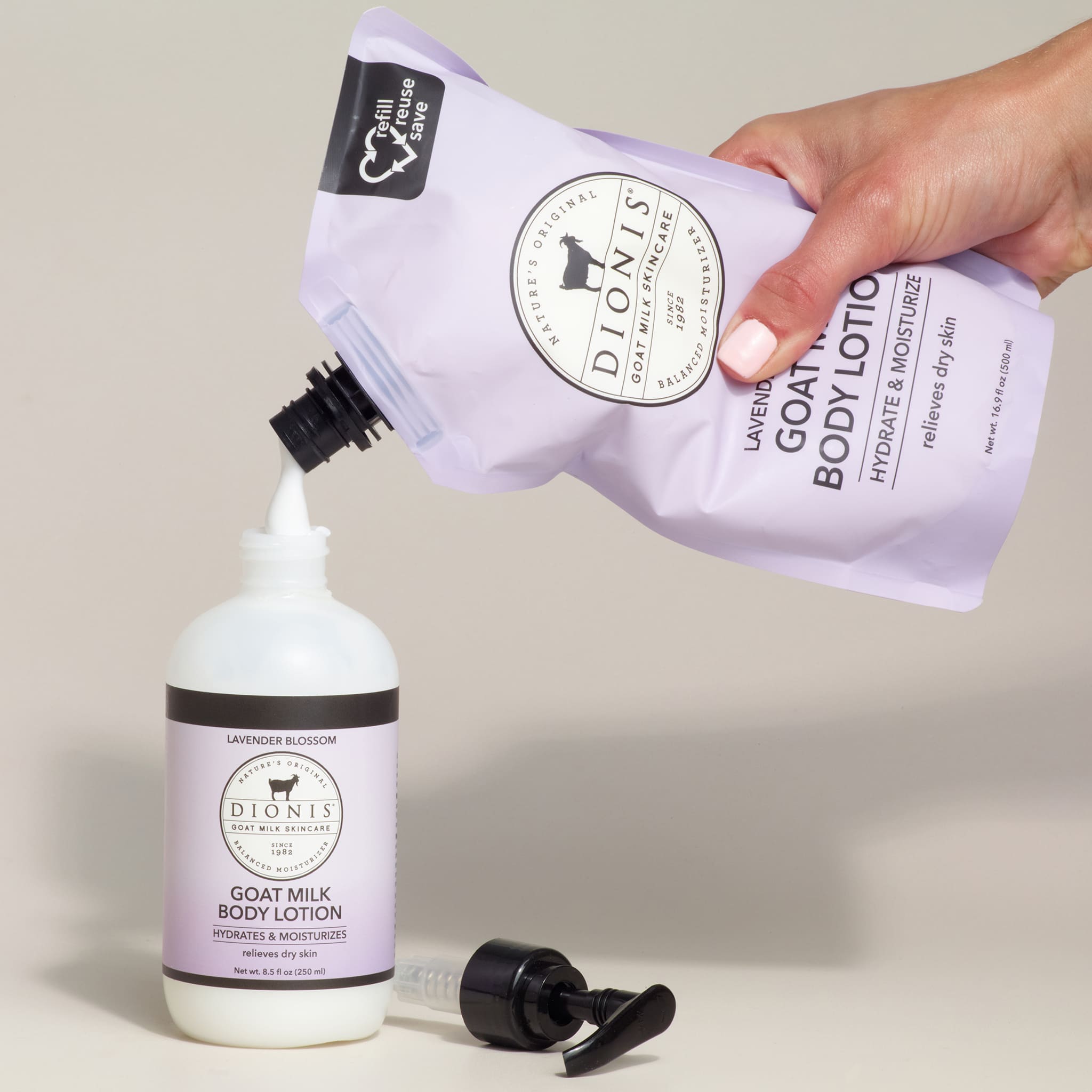 Lavender Blossom Goat Milk Body Lotion Refill Pouch • Dionis Goat