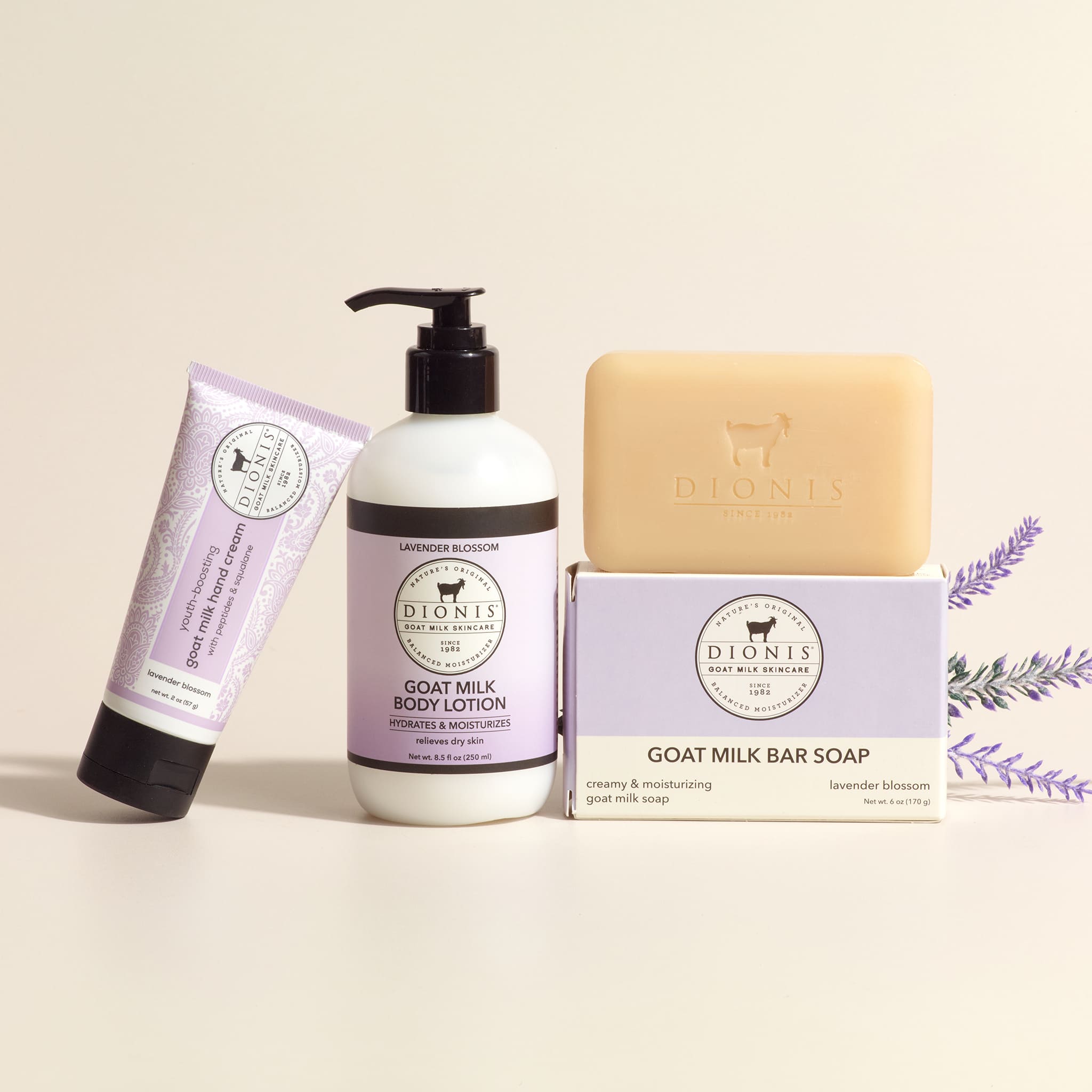 Lavender Blossom, Skin Hydration Bundle • Dionis Goat Milk Skincare