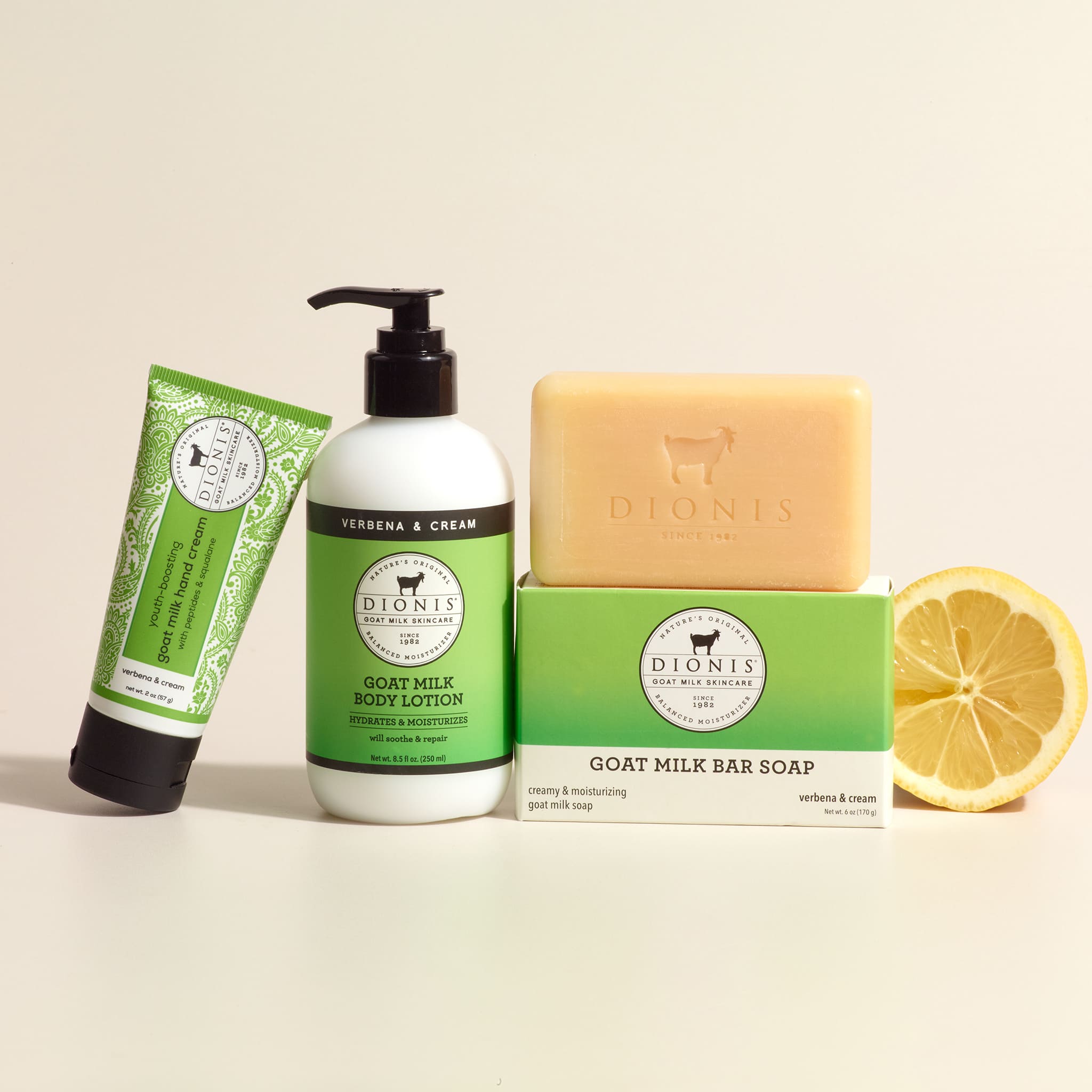Lemon Verbena & Cream, Skin Hydration Bundle • Dionis Goat Milk
