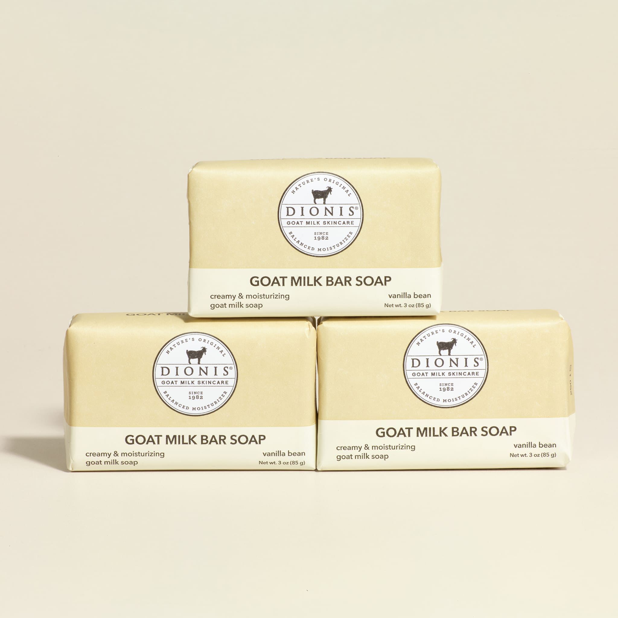 3oz Vanilla Bean Goat Milk Bar Soap, Set of 3