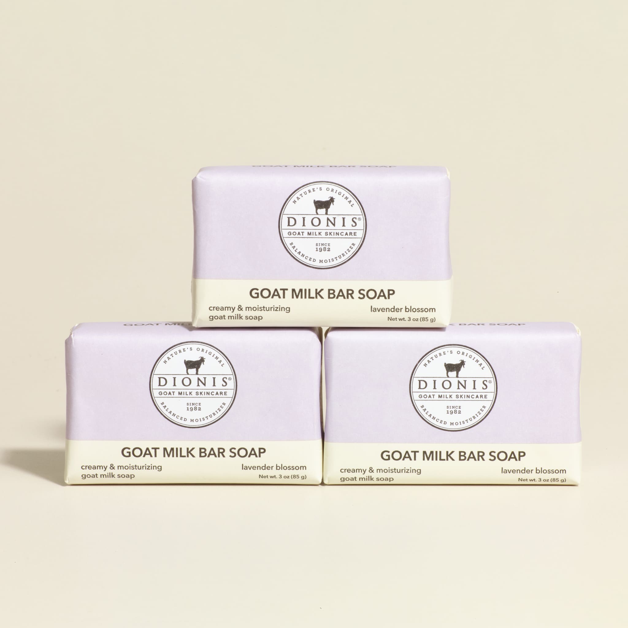 3 oz Lavender Blossom Goat Milk Bar Soap, Set of 3