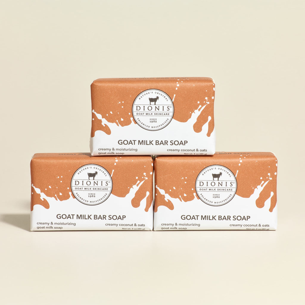 3 oz Creamy Coconut & Oats Goat Milk Bar Soap, Set of 3