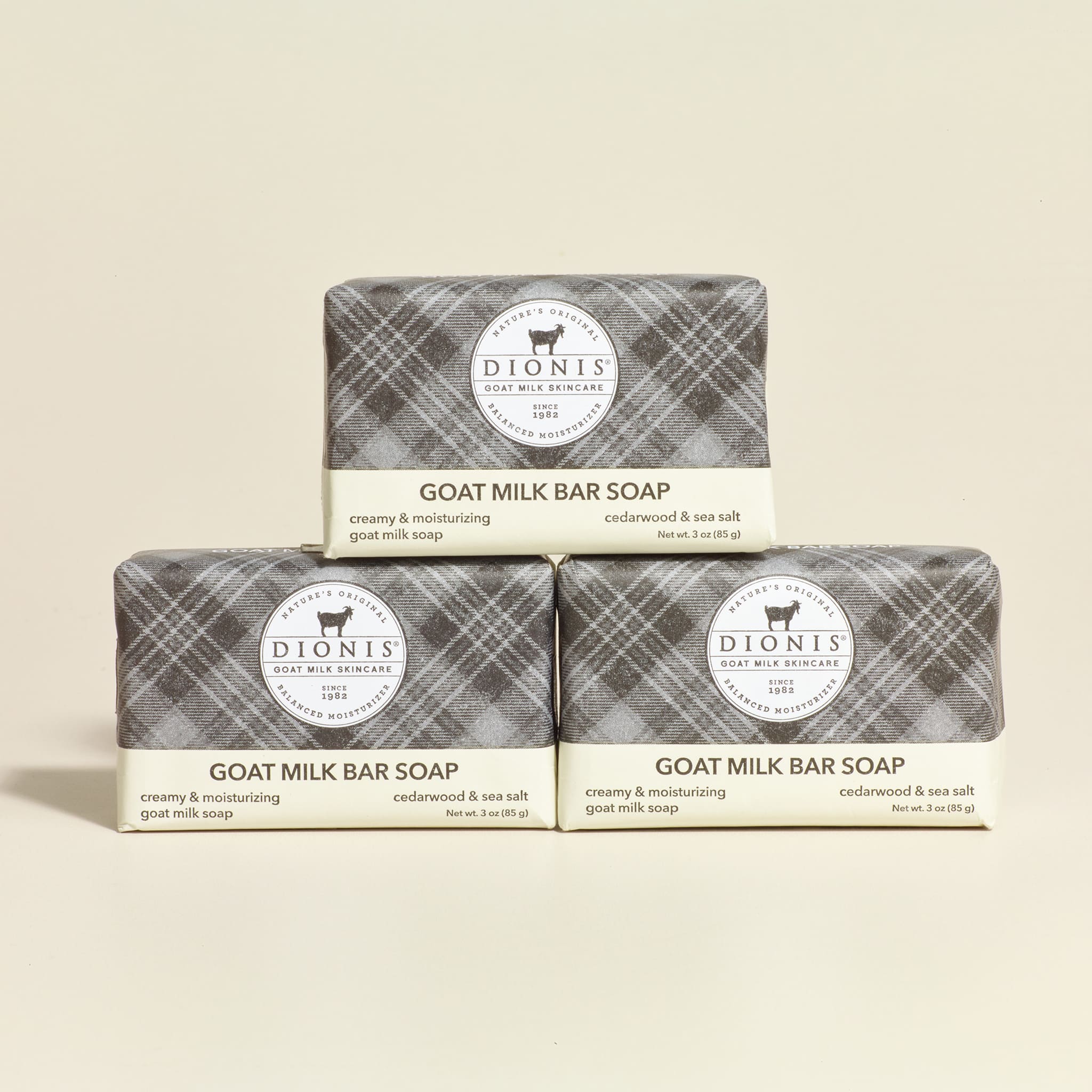 3 oz Cedarwood & Sea Salt Goat Milk Bar Soap, Set of 3