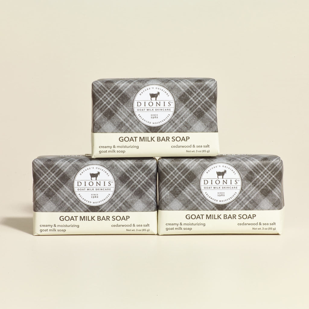 3 oz Cedarwood & Sea Salt Goat Milk Bar Soap, Set of 3