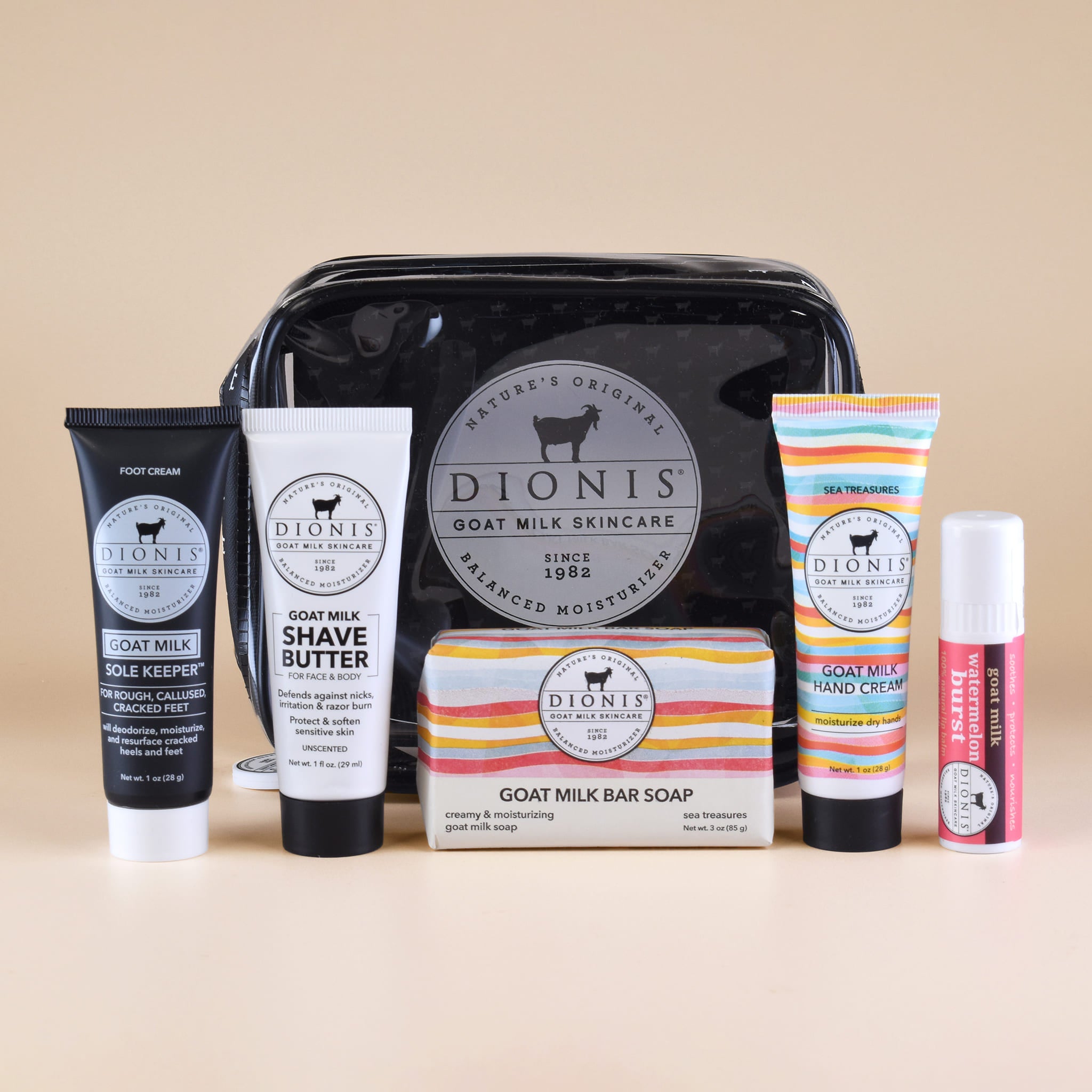 Sea Treasures 6 Piece Goat Milk Travel Kit • Dionis Goat Milk Skincare