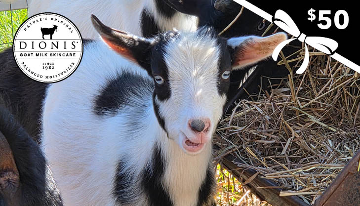 Dionis Goat Milk Skincare Gift Card, $50