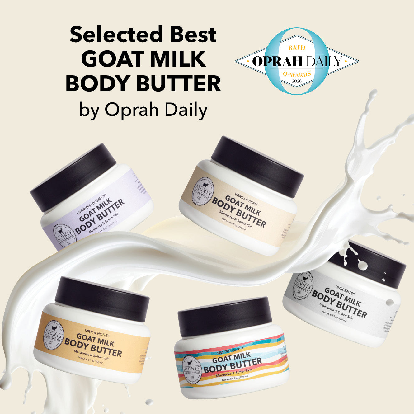 Dionis Goat Milk Skincare Goat Milk Body Butters Selected Best Goat Milk Body Butter by Oprah Daily