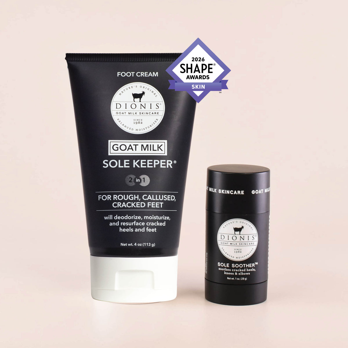 Goat Milk Sole Mate Bundle

Smooth Operator Bundle

Includes:
Dionis Goat Milk Sole Keeper Foot Cream, 4 oz
Dionis Goat Milk Soother Body Calm, 1 oz

2026 Shape® Skin Award logo is a trademark of Meredith Operation Corporation, a Dotdash Meredith company. Used under license.