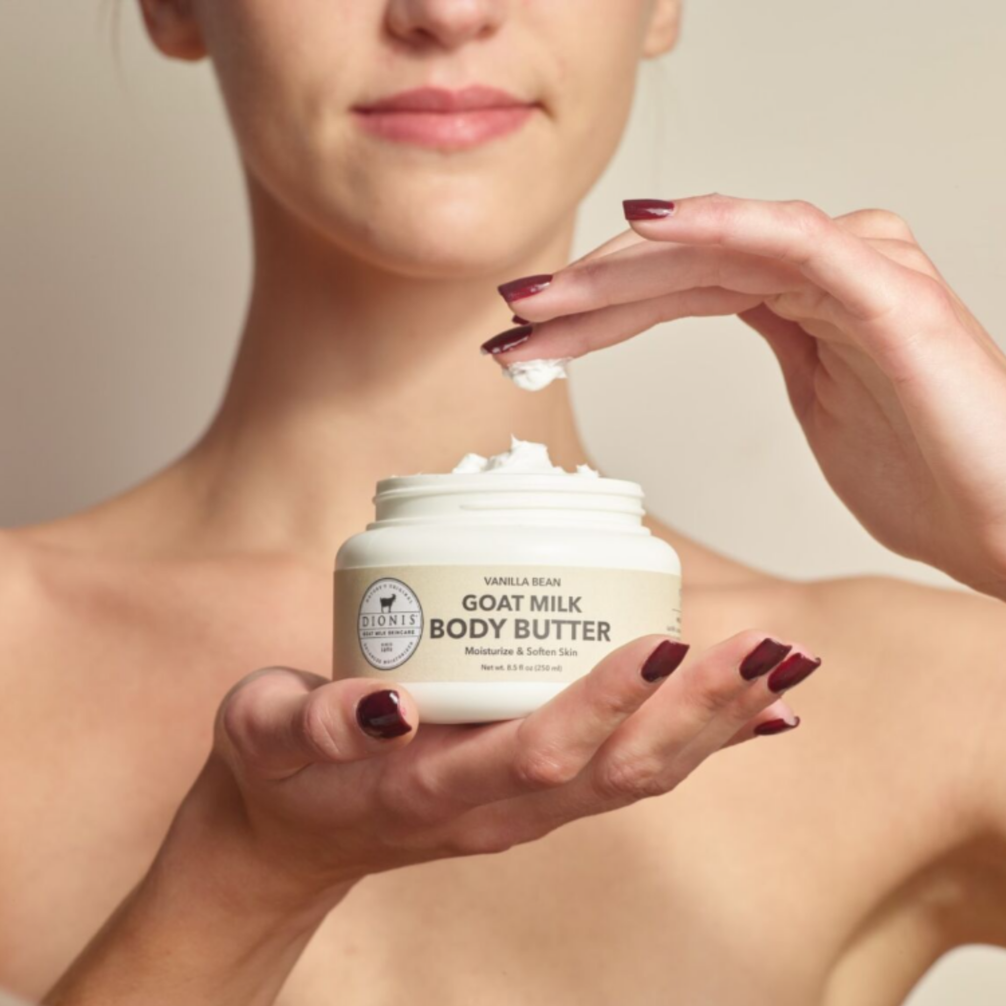 Woman holding Goat Milk Body Butter