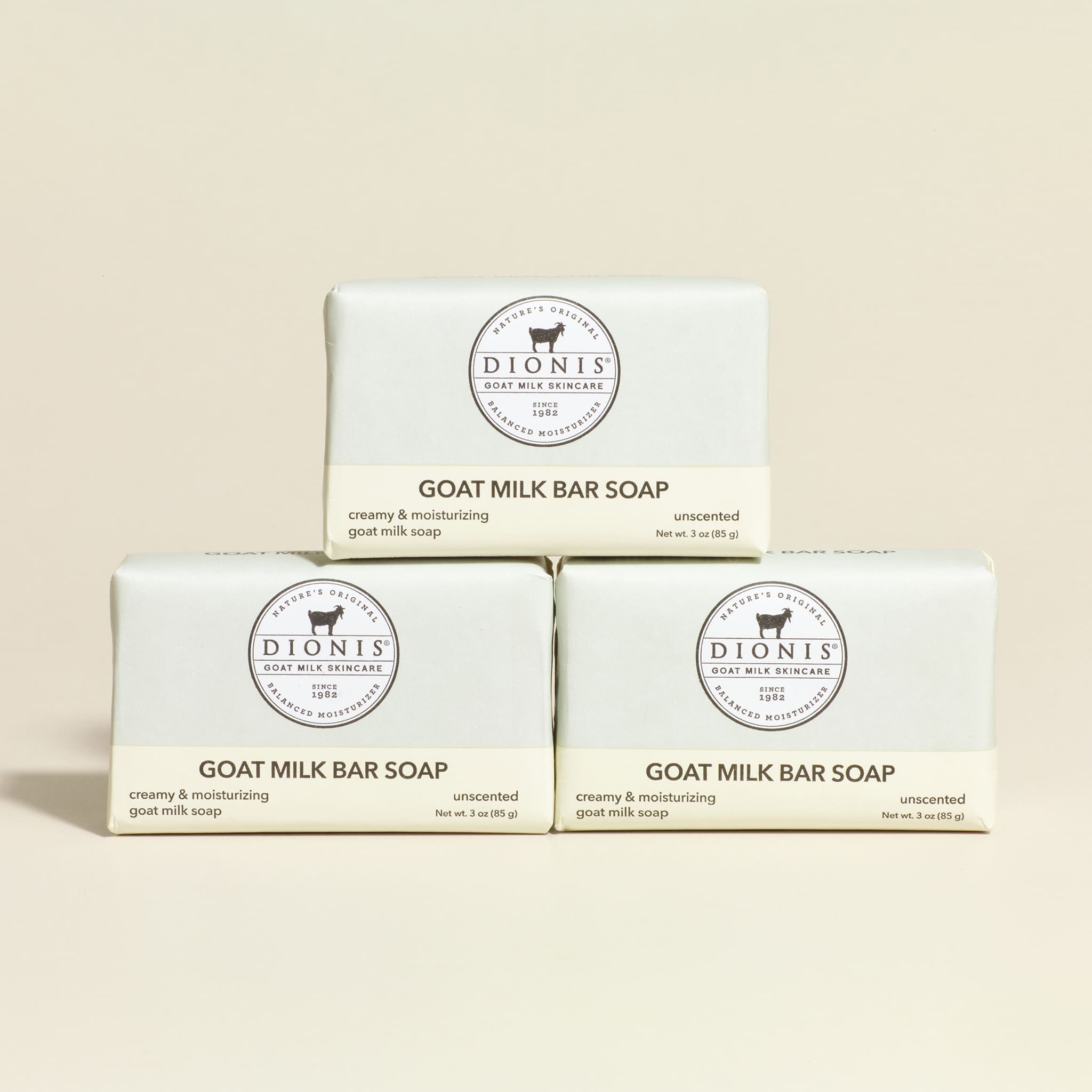 3 oz Unscented Goat Milk Bar Soap, Set of 3
