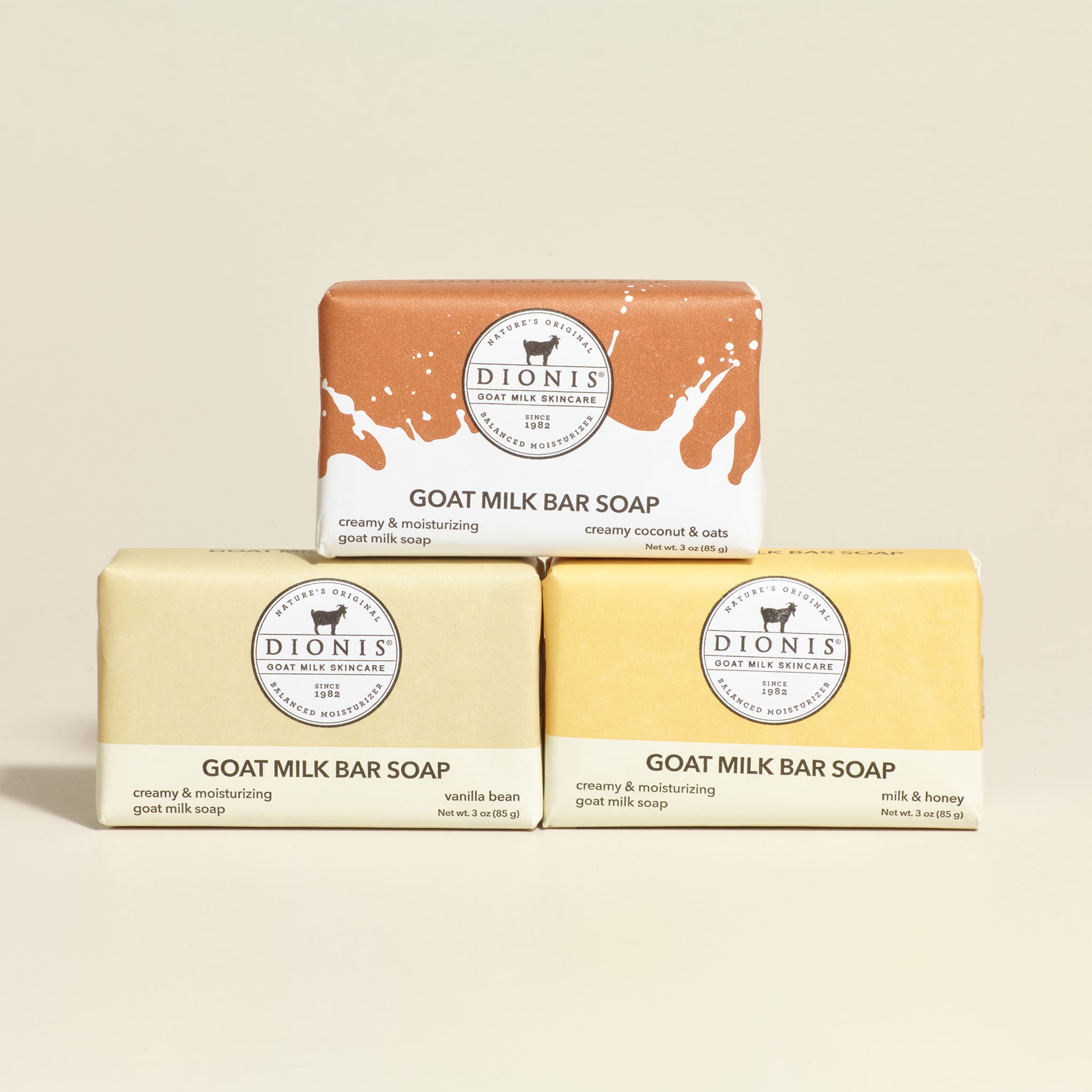 3 oz Warm & Sweet Goat Milk Bar Soap, Set of 3
