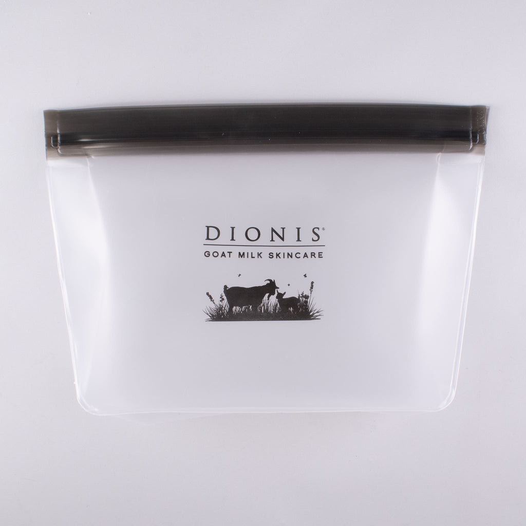 Clear travel bag with Dionis logo